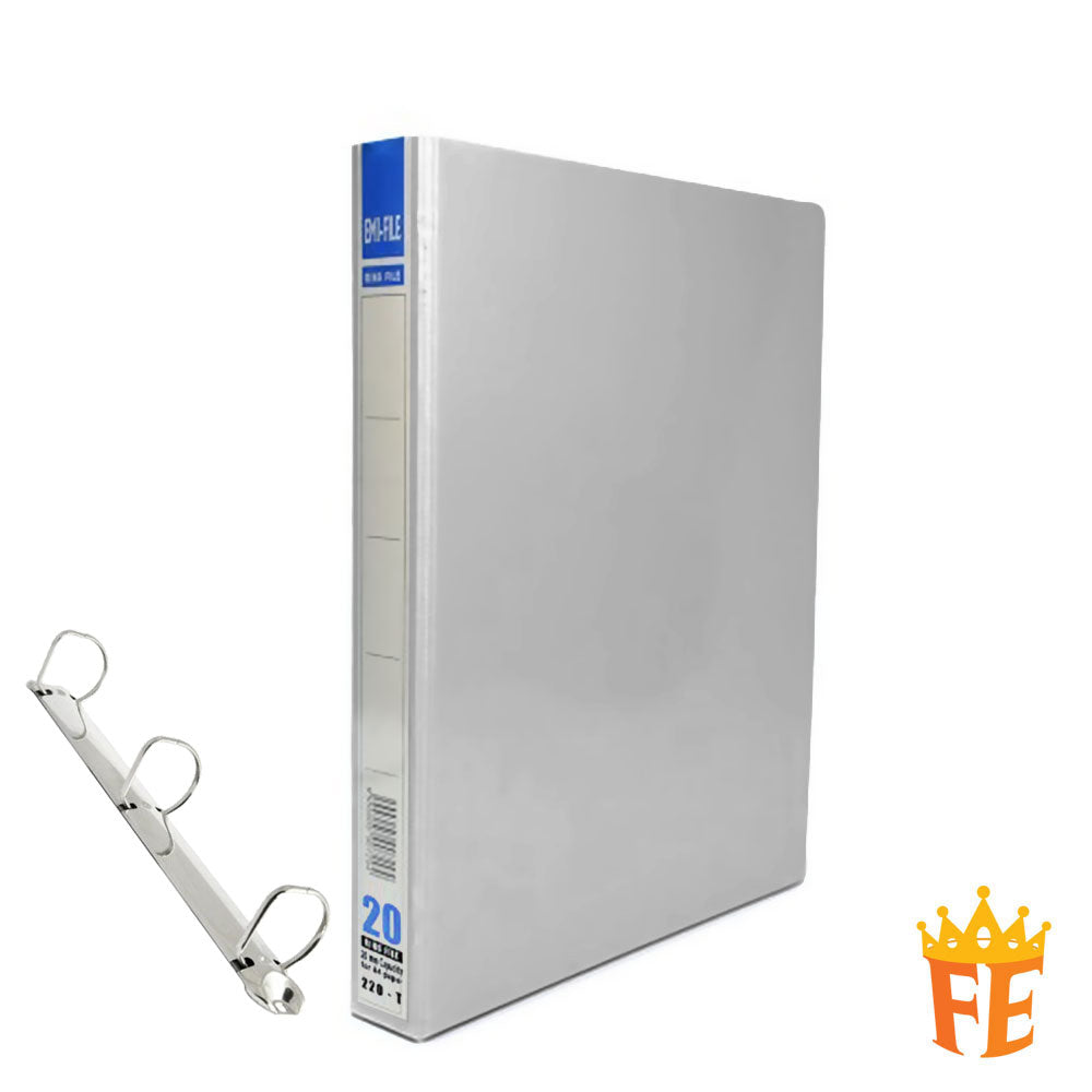 EMI PVC File 2O / 2D / 3D / 4D Ring Binder With Transparency Cover 25 / 40 / 50 / 65 / 80mm A4 / A3