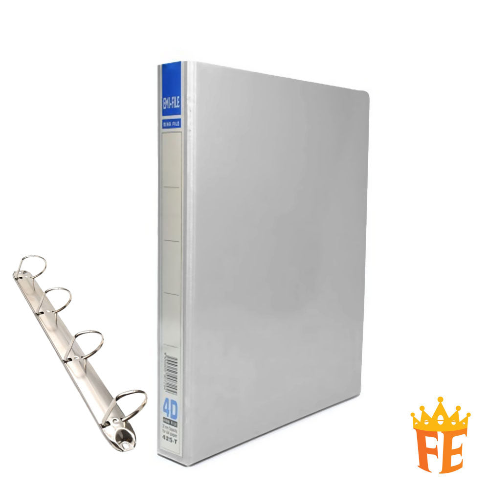 EMI PVC File 2O / 2D / 3D / 4D Ring Binder With Transparency Cover 25 / 40 / 50 / 65 / 80mm A4 / A3