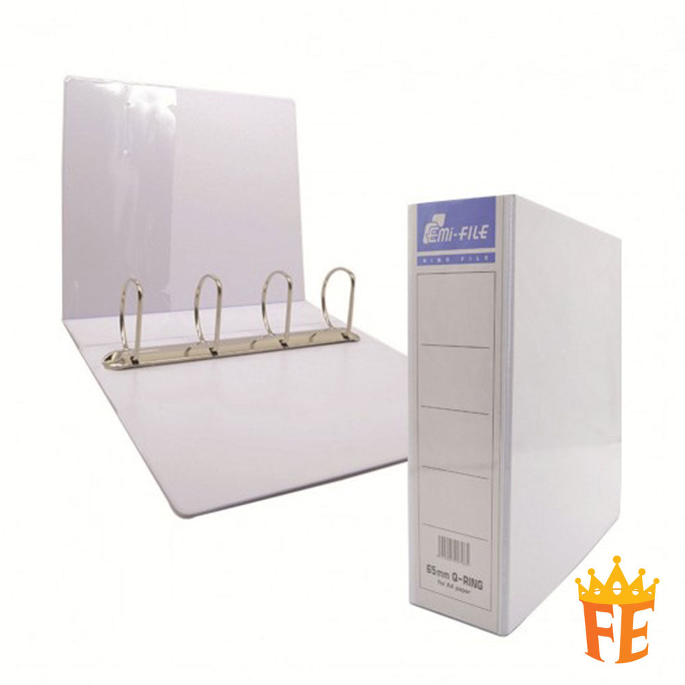 EMI PVC File 2O / 2D / 3D / 4D Ring Binder With Transparency Cover 25 / 40 / 50 / 65 / 80mm A4 / A3