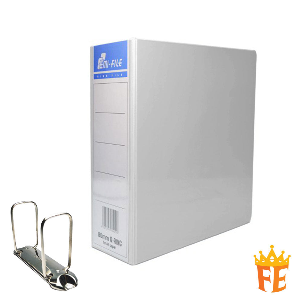 EMI PVC File 2O / 2D / 3D / 4D Ring Binder With Transparency Cover 25 / 40 / 50 / 65 / 80mm A4 / A3