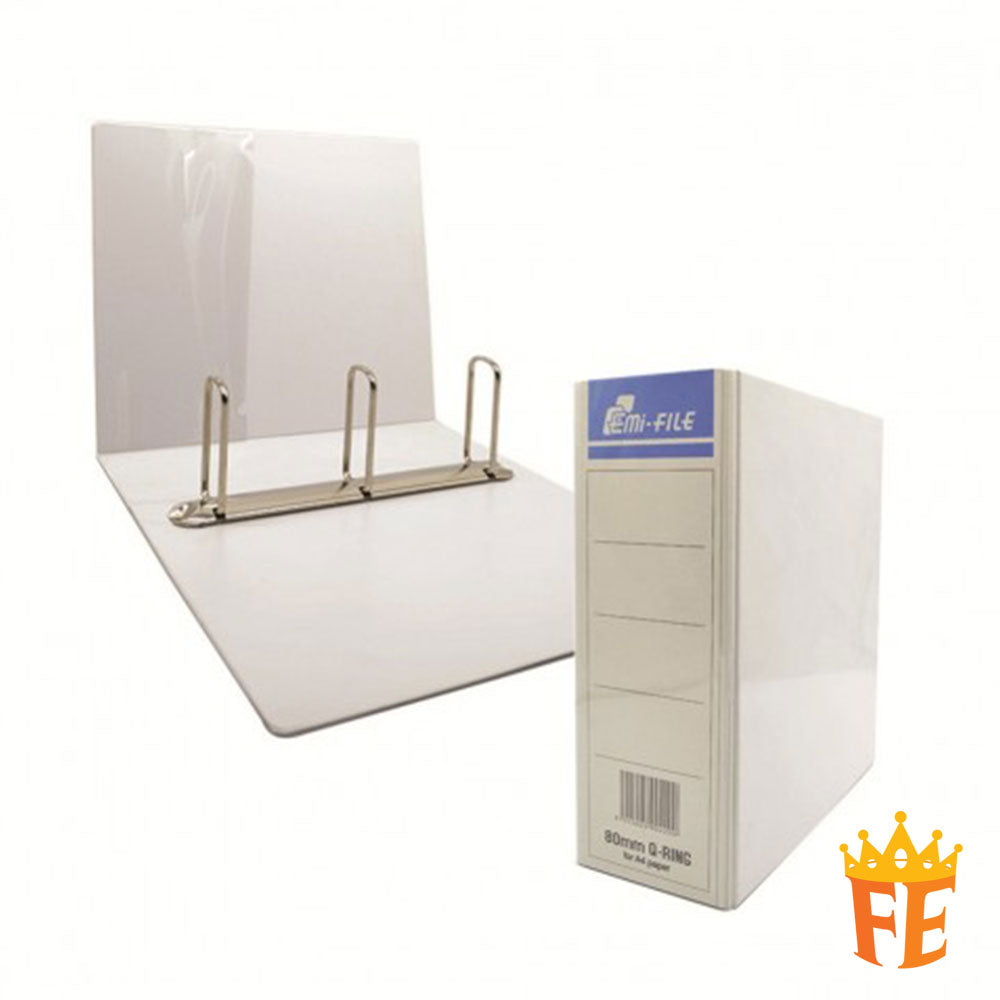 EMI PVC File 2O / 2D / 3D / 4D Ring Binder With Transparency Cover 25 / 40 / 50 / 65 / 80mm A4 / A3