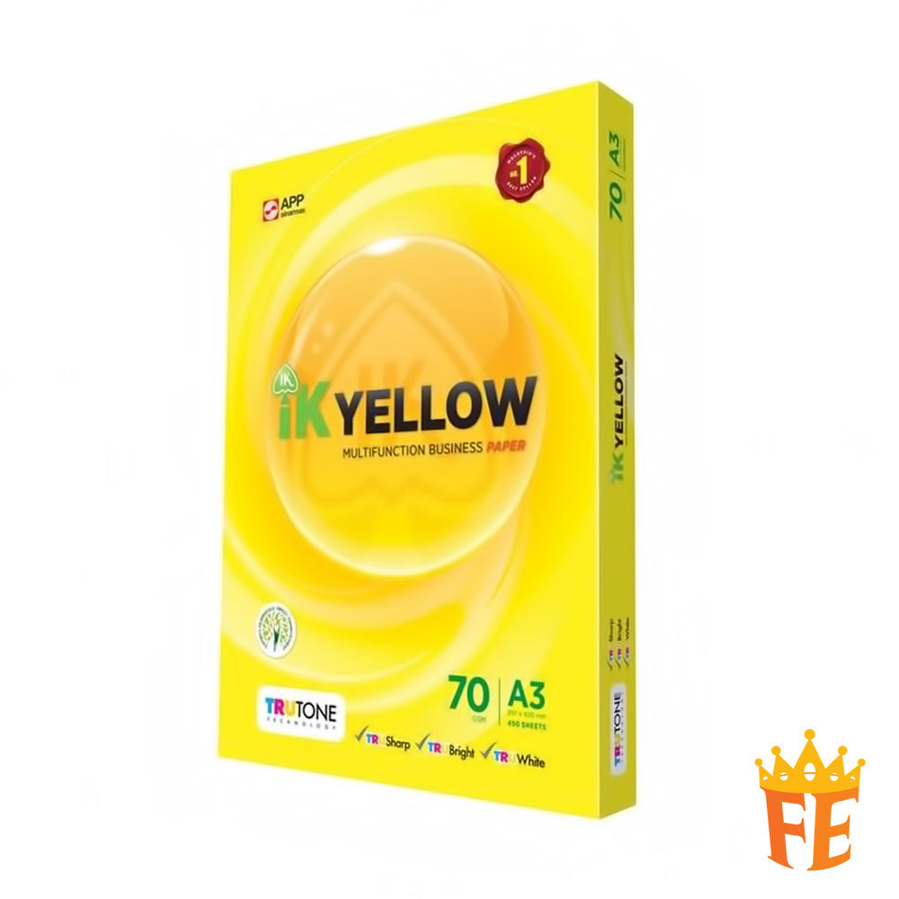 IK Yellow Copier Paper A4/A3 70gsm 80gsm 500 Sheets