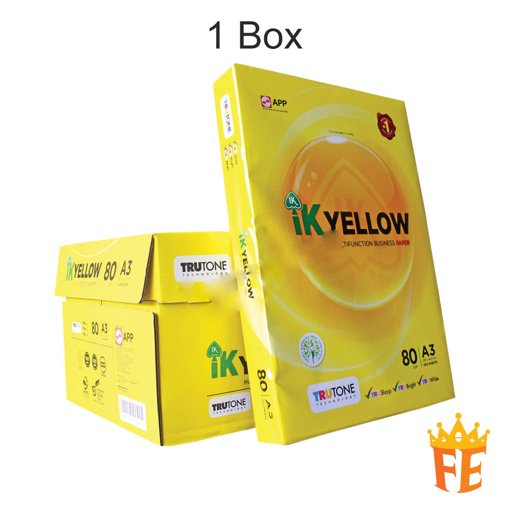 IK Yellow Copier Paper A4/A3 70gsm 80gsm 500 Sheets