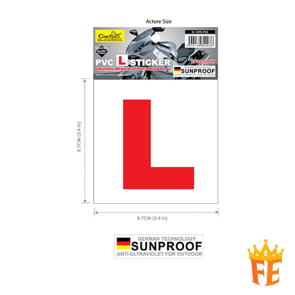 l board sticker for car rules