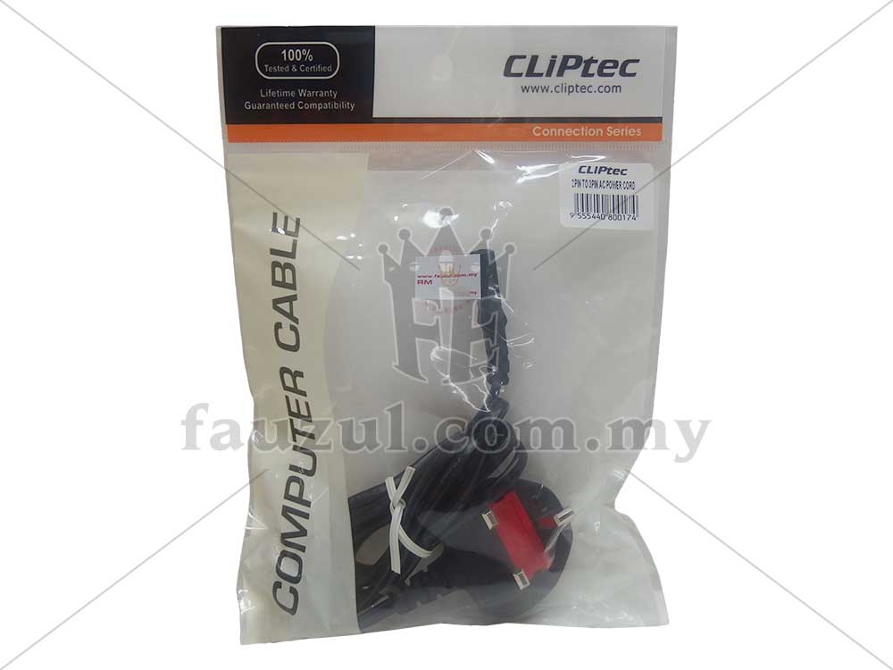 Cliptec 2pin To 3pin Ac Power Cord 0012