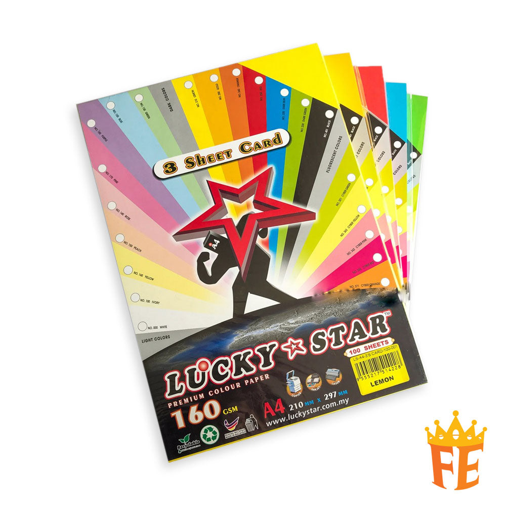 Lucky Star 3 Sheet Card A4 160gsm 100 Sheets