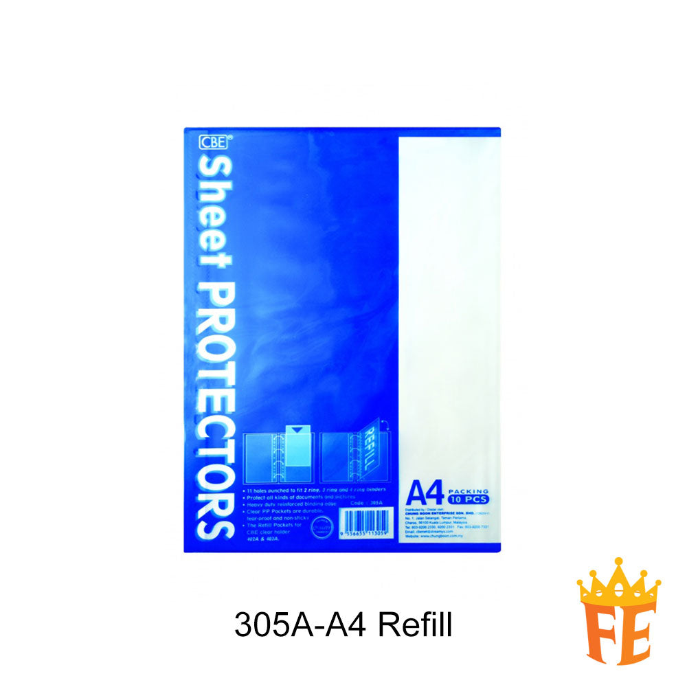 CBE 305A / 305F Sheet Protector 10 Sheets A4 / F4