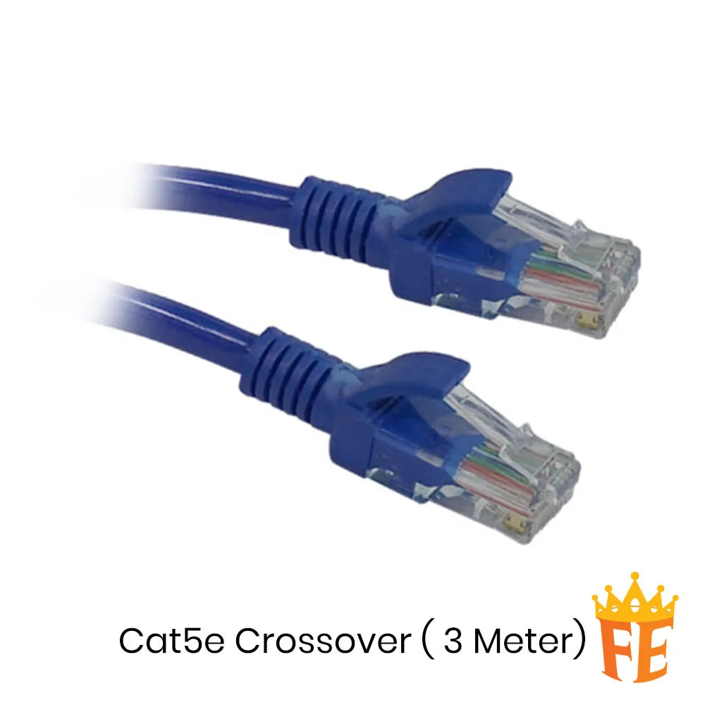 CLiPtec Cat5e Crossover Patch Cord (PC-PC) Blue Cable All Length