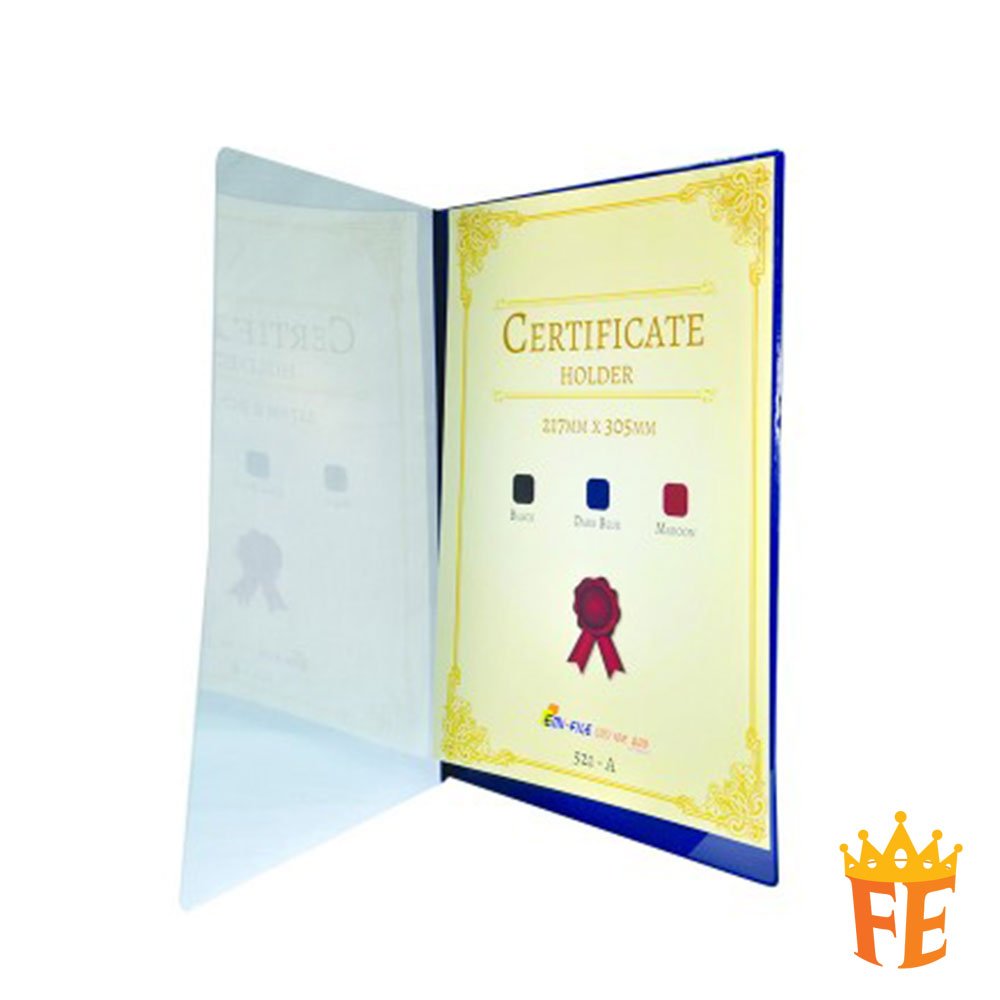 EMI Certificate Holder with Transparent Cover 521A Black / Blue / Maroon