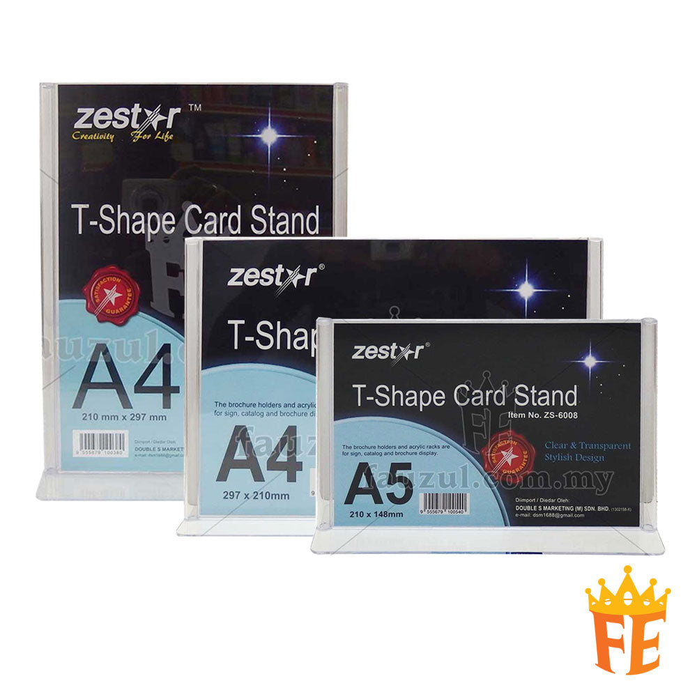 Acrylic T Shape Card Stand A6 / A5 / A4 Vertical & Horizontal