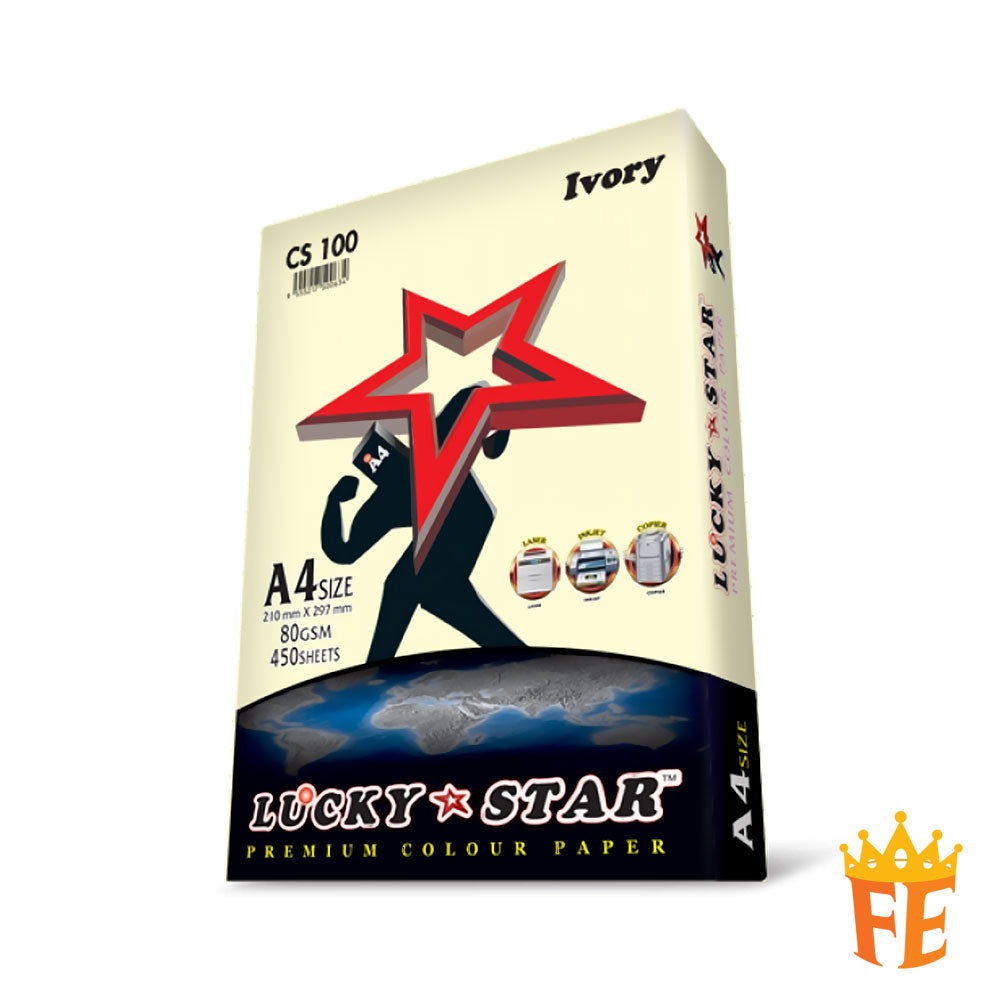 Lucky Star A4 Colour Simili Paper 80gsm 450 Sheets All Colour