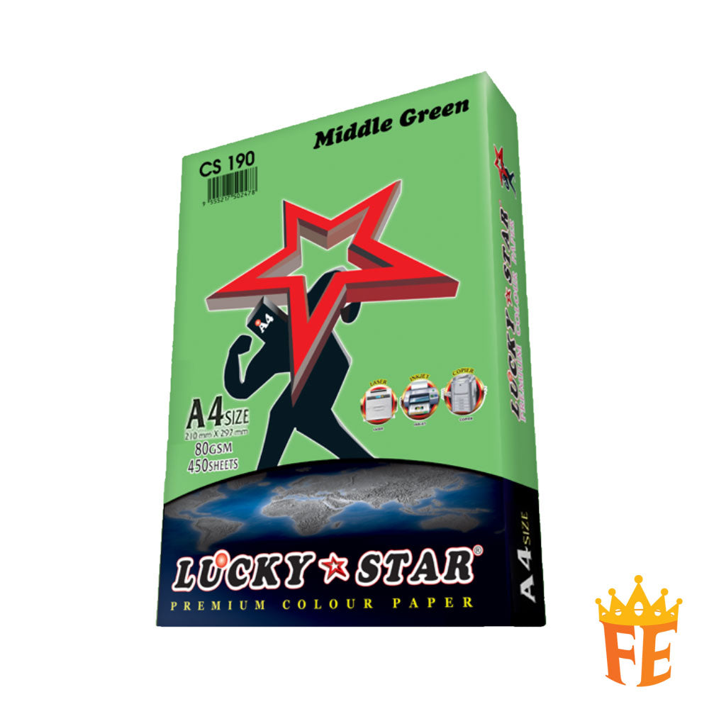 Lucky Star A4 Colour Simili Paper 80gsm 450 Sheets All Colour