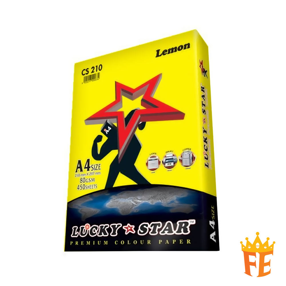 Lucky Star A4 Colour Simili Paper 80gsm 450 Sheets All Colour