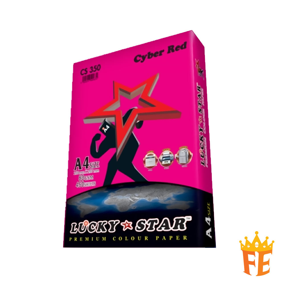 Lucky Star A4 Colour Simili Paper 80gsm 450 Sheets All Colour
