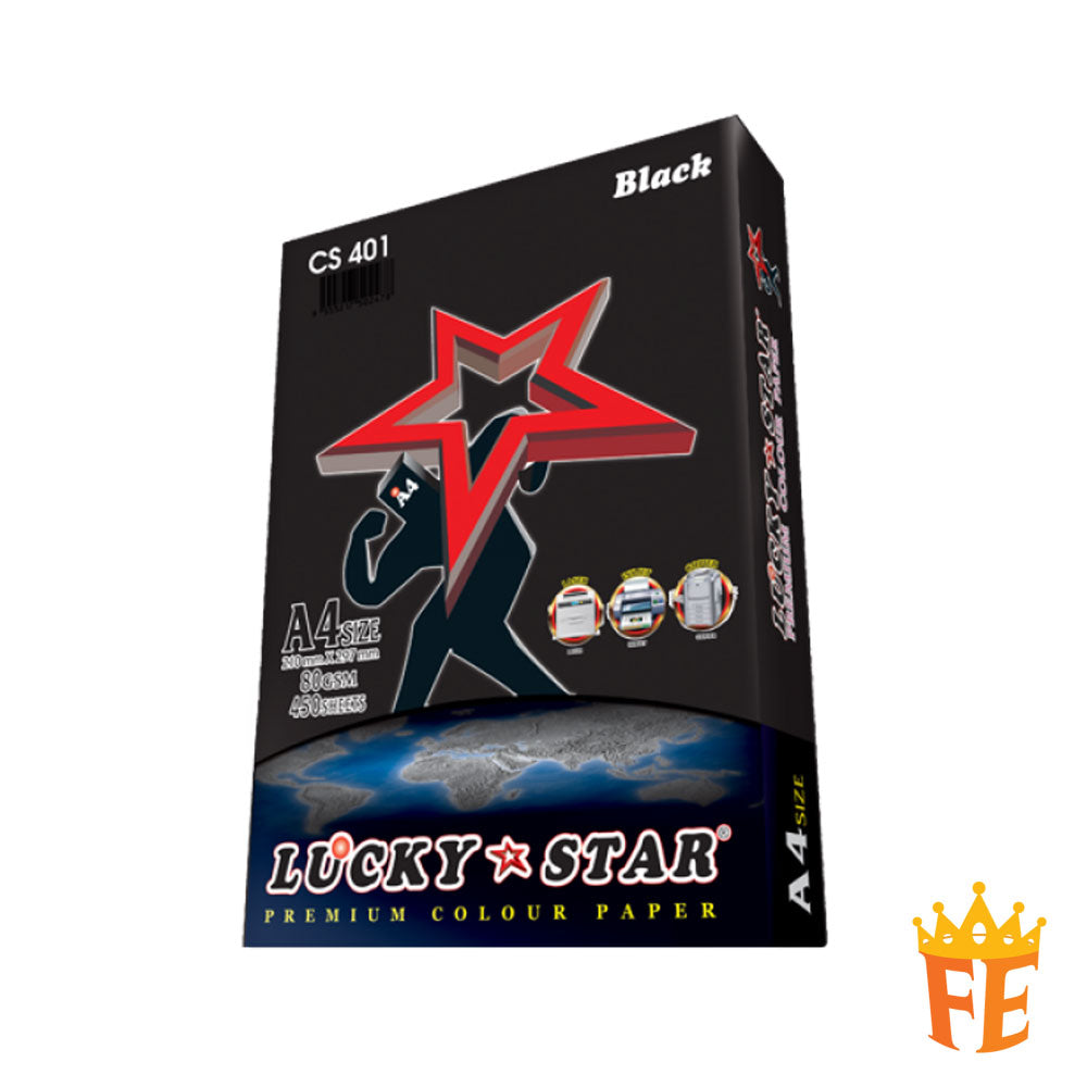 Lucky Star A4 Colour Simili Paper 80gsm 450 Sheets All Colour