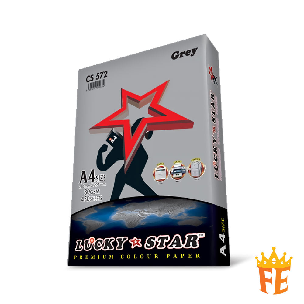 Lucky Star A4 Colour Simili Paper 80gsm 450 Sheets All Colour