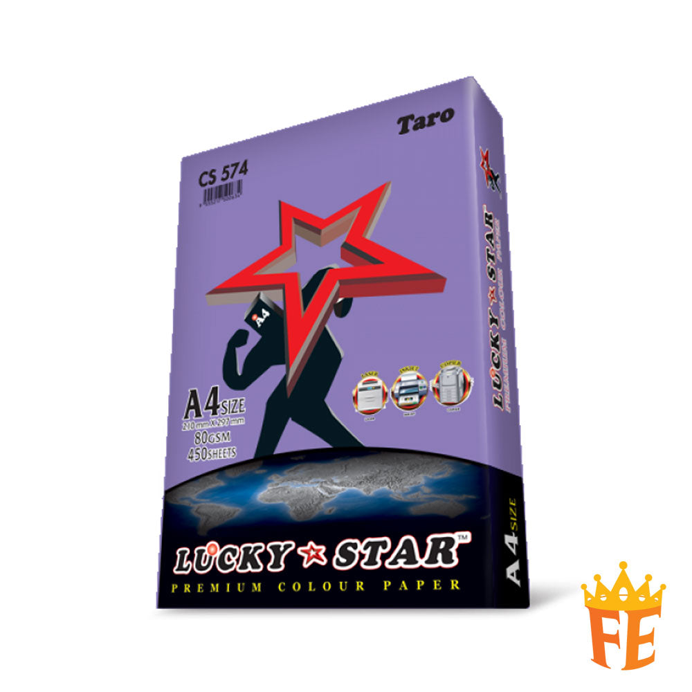 Lucky Star A4 Colour Simili Paper 80gsm 450 Sheets All Colour