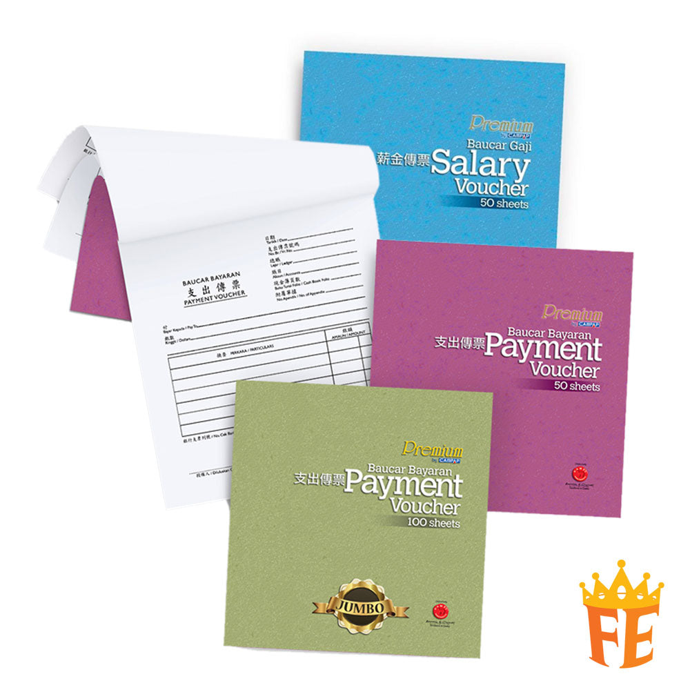 Campap 1 Ply Voucher (Malay, English, Chinese) 60gsm 178mm X 190mm Salary / Payment / Journal / Receipt / General cash