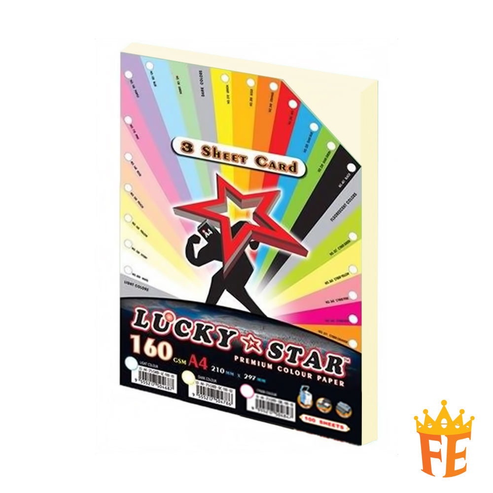 Lucky Star 3 Sheet Card A4 160gsm 100 Sheets