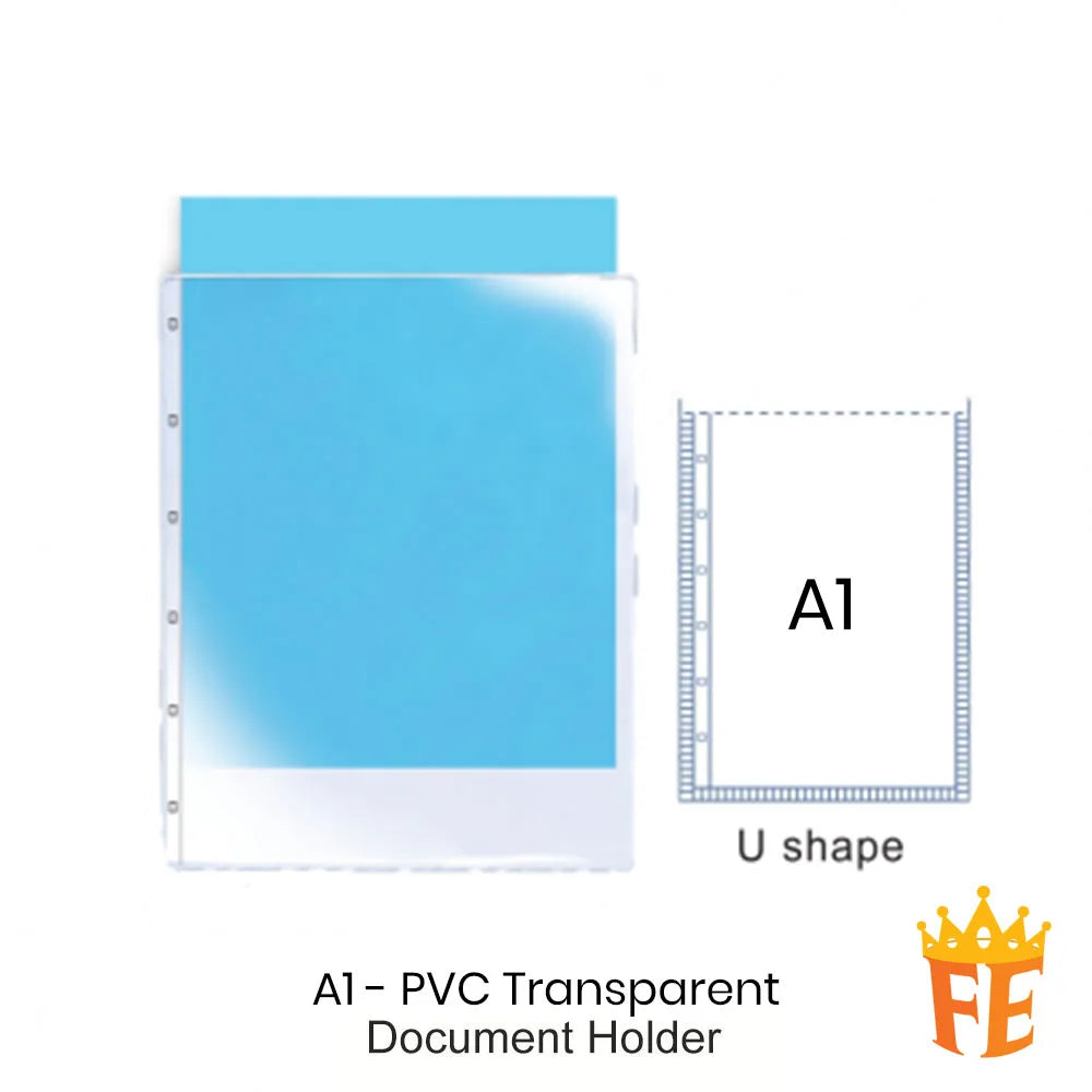 EMI PVC Transparent Document Holder 0.18mm L / C / U Shape Holder A5 / A4 / F4 / A3 / A2 / A1 Size