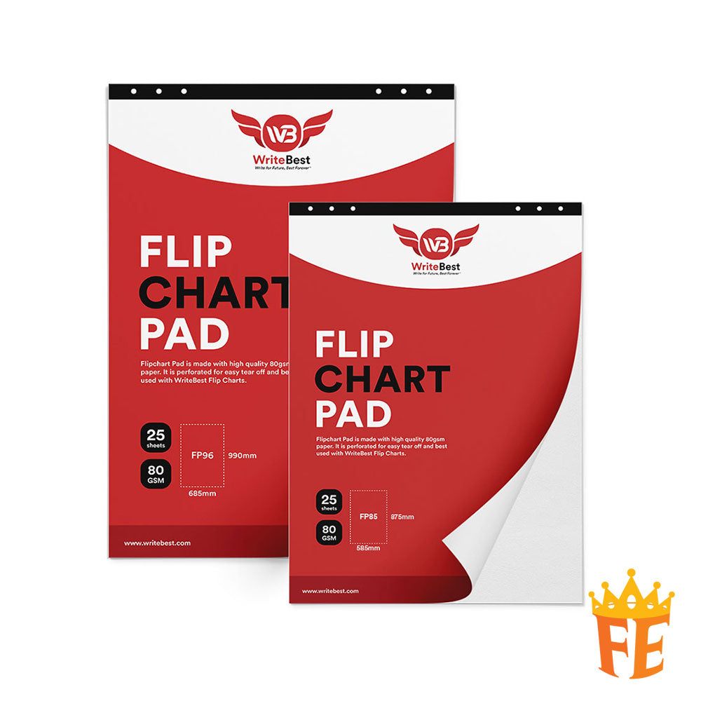 Flip Chart Pad A1 / A0 80gsm 25 Sheets Per Pad