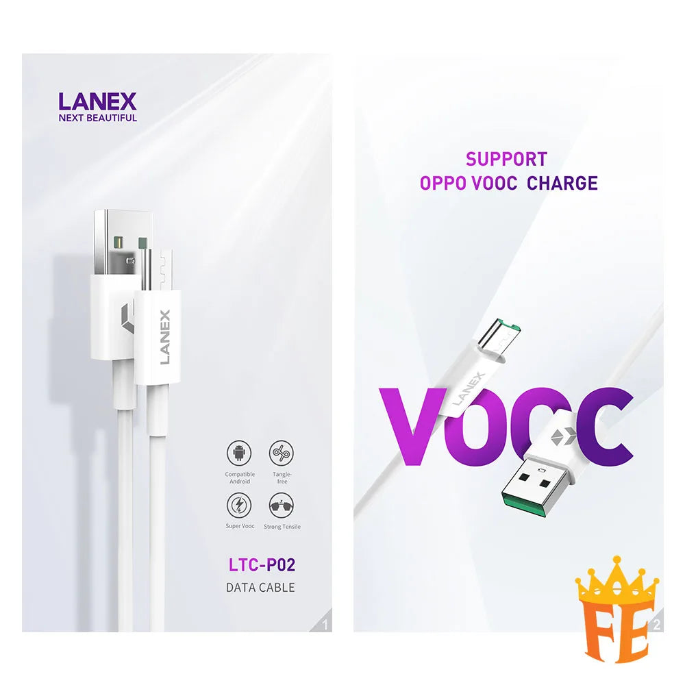 Lanex USB to Micro USB 4A Cable 1M (Oppo) White LTC-P02
