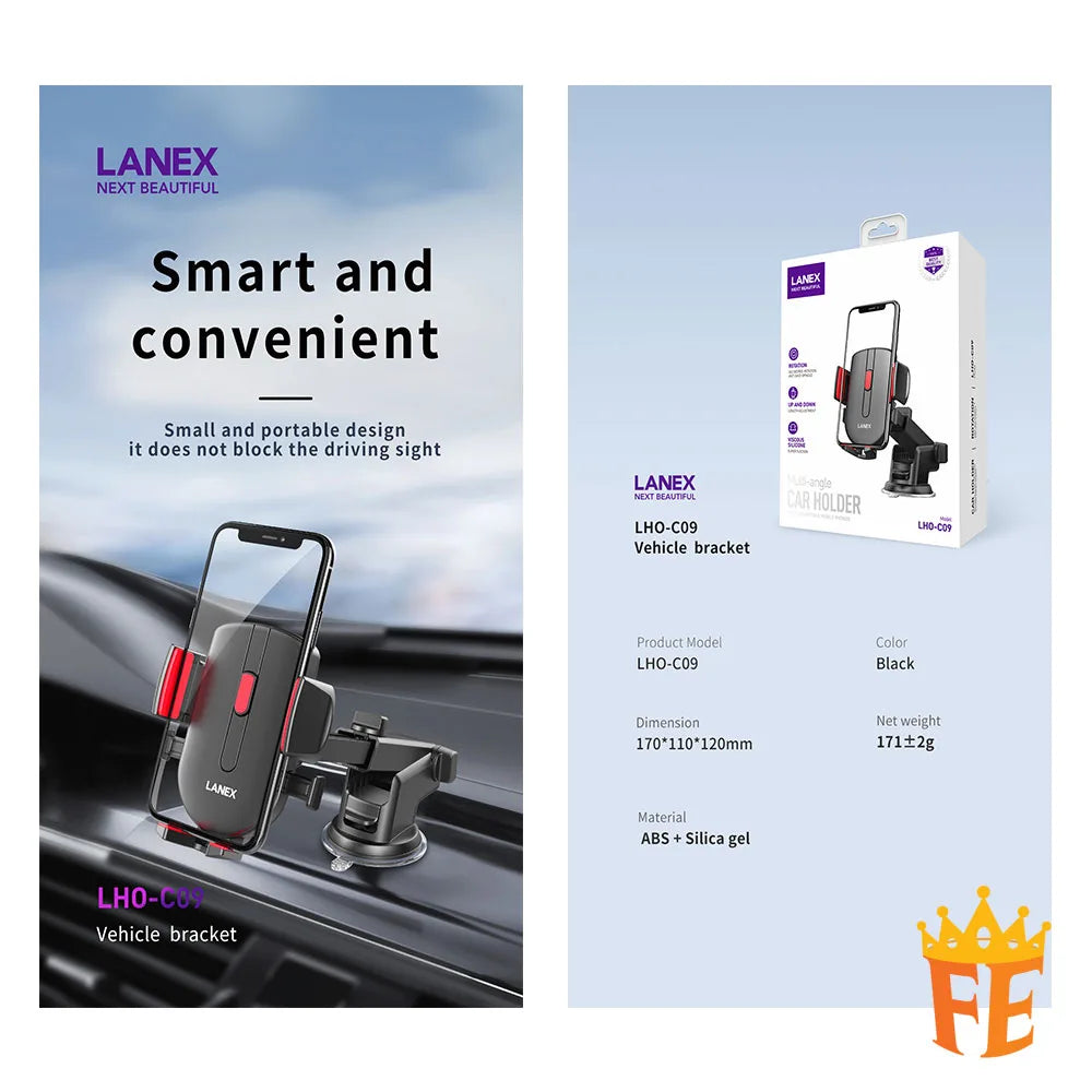 Lanex Smart Phone Car Holder Black LZ09