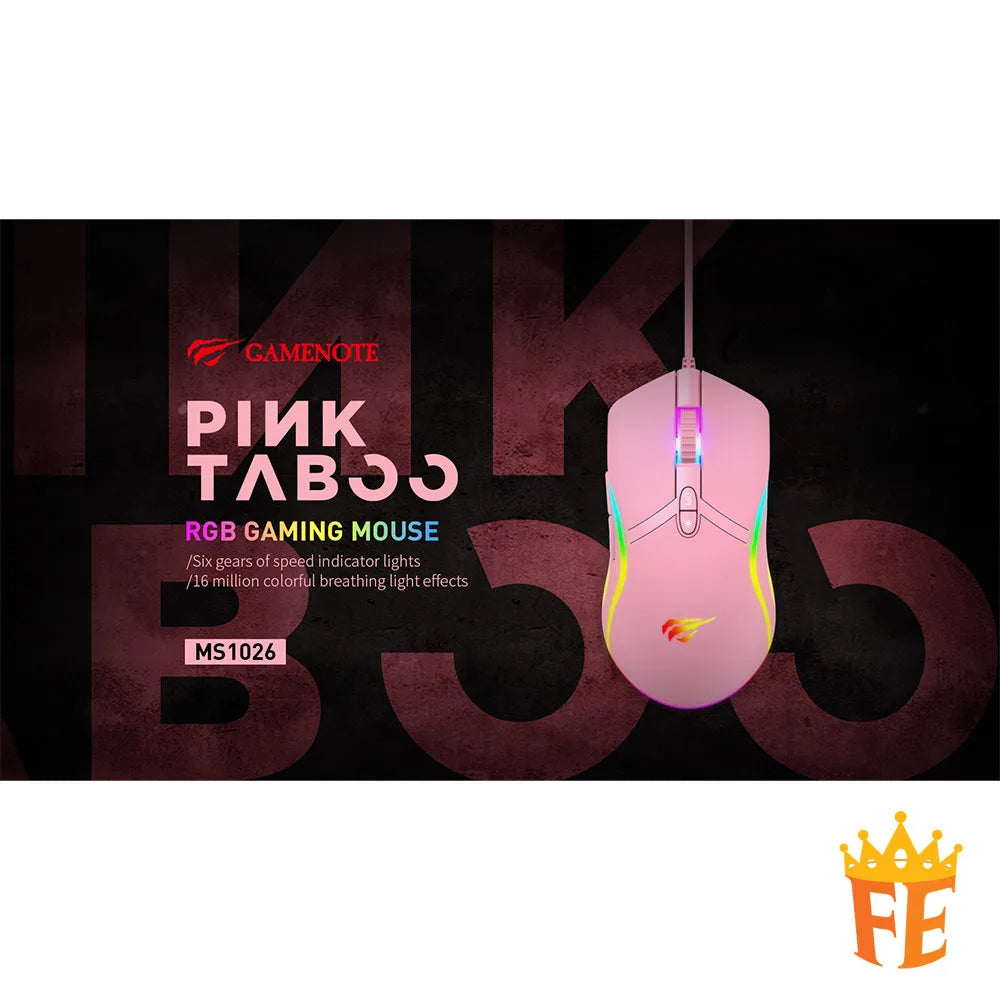 Gamenote RGB Backlit GamingÃ‚Â Mouse Pink MS1026 (Pink)