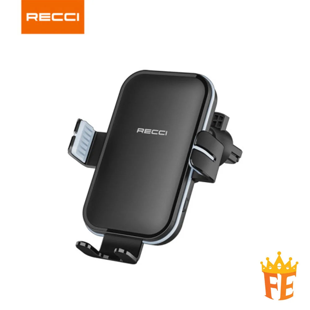 Recci 15W Car Holder with Wireless Charging Black RHO-C13