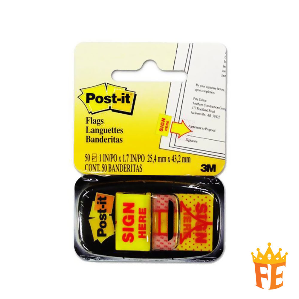 3M Post-It Sign Here Flags 680-9 1" X 1.71"
