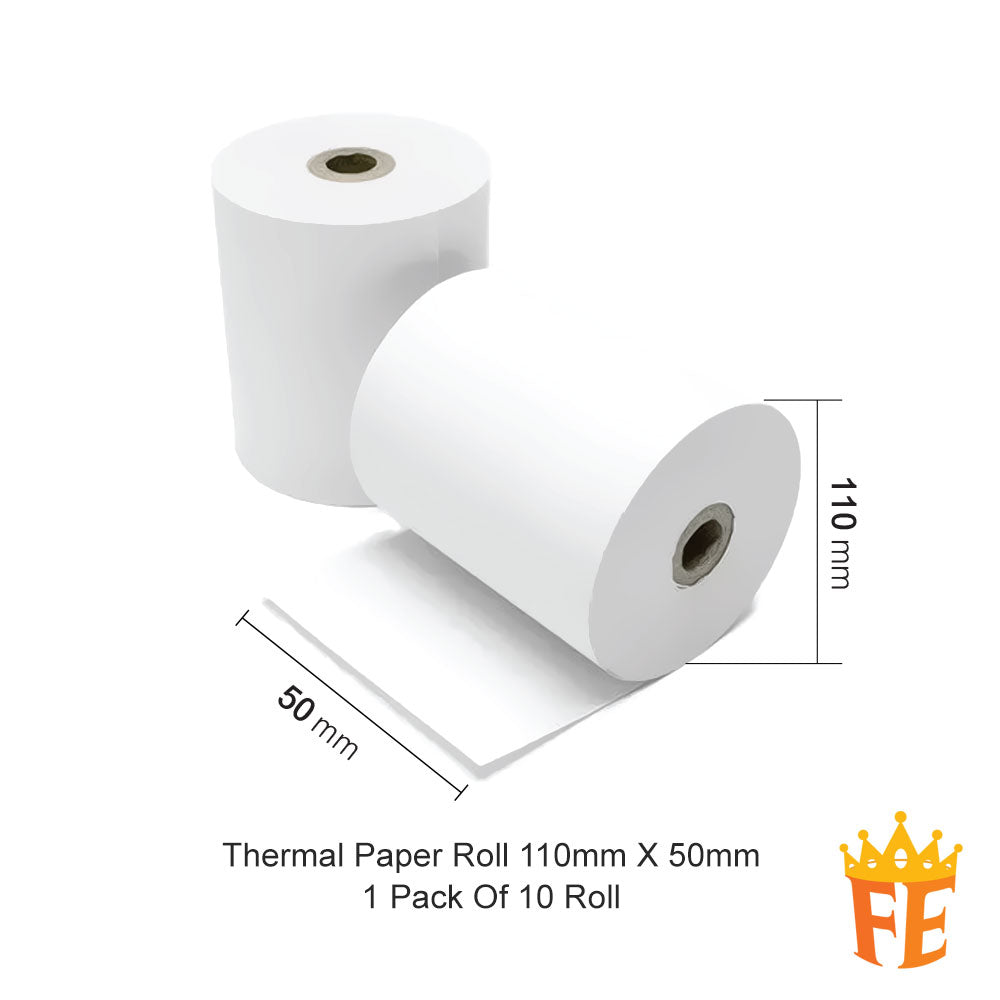 Thermal Paper Roll 110mm (Full Length) 1 Pack Of 10 Rolls