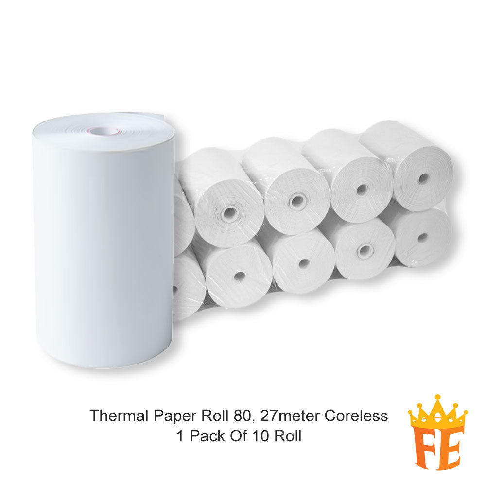 Akira Thermal Paper Roll 80mm (Full Length) 1 Pack Of 10 Rolls