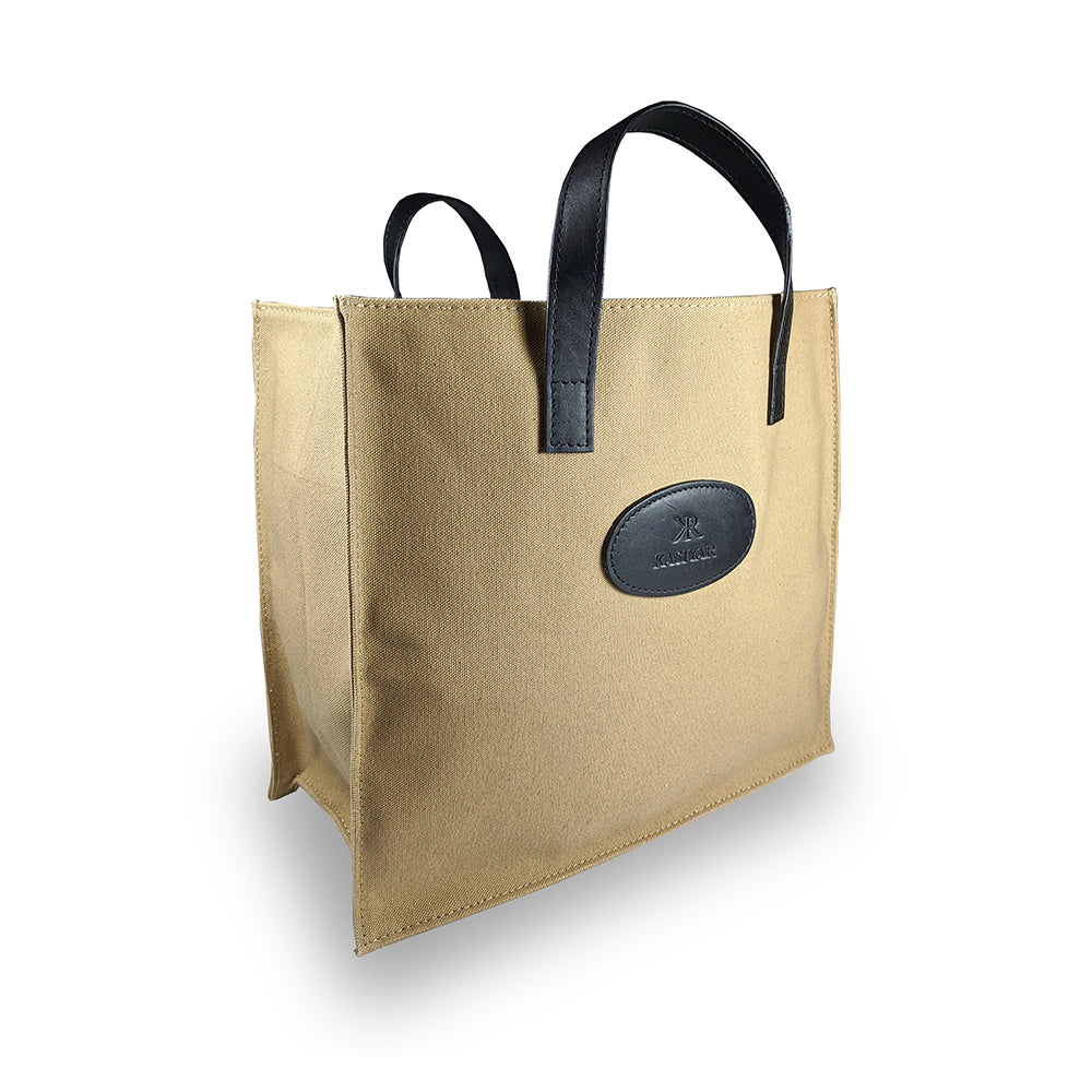 KASIYAR Premium Leather Canvas Bag (Medium) KR-018