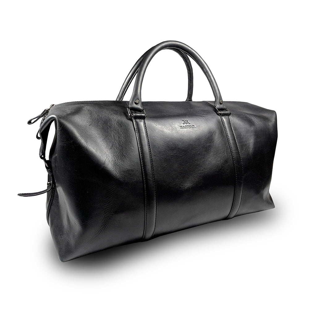 KASIYAR Premium Leather Travel Duffel Bag Black KR-002