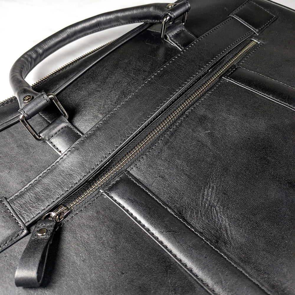 KASIYAR Premium Leather Office Executive Bag Black KR-001
