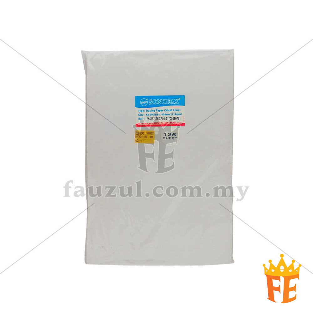 Sonofax A3 Tracing Paper 112g 125 Sheets