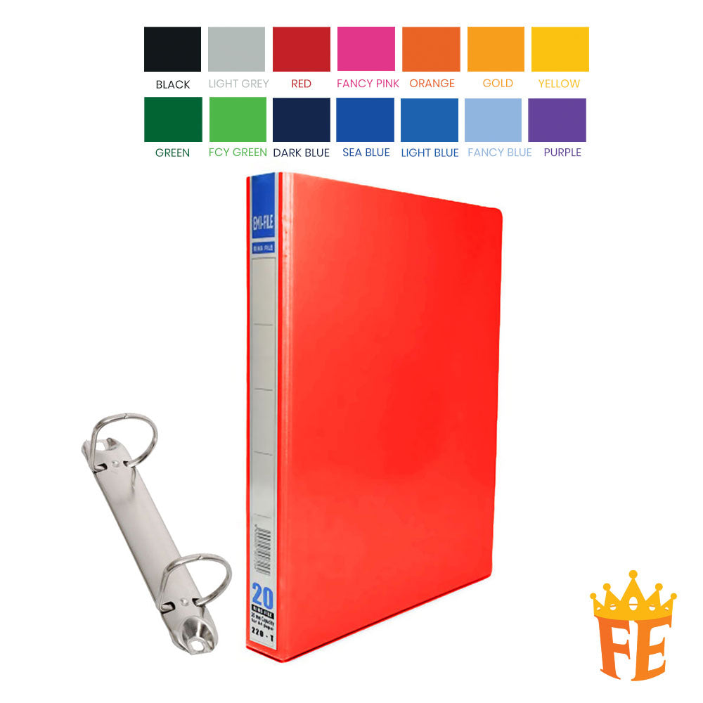 EMI Colour PVC File 2O / 2D / 3D / 4D Ring Binder With Transparency Cover 25 / 40 / 50 / 65 / 80mm A4 / A3