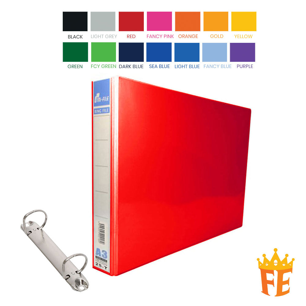 EMI Colour PVC File 2O / 2D / 3D / 4D Ring Binder With Transparency Cover 25 / 40 / 50 / 65 / 80mm A4 / A3