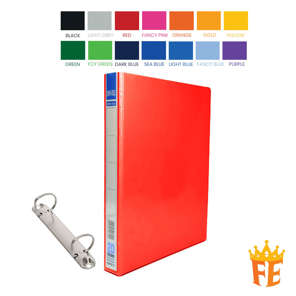 EMI Colour PVC File 2O / 2D / 3D / 4D Ring Binder With Transparency Cover 25 / 40 / 50 / 65 / 80mm A4 / A3