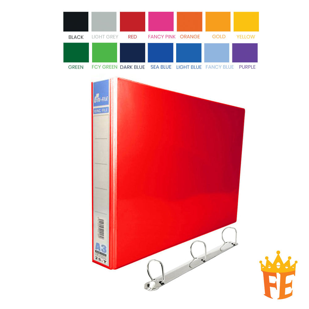 EMI Colour PVC File 2O / 2D / 3D / 4D Ring Binder With Transparency Cover 25 / 40 / 50 / 65 / 80mm A4 / A3