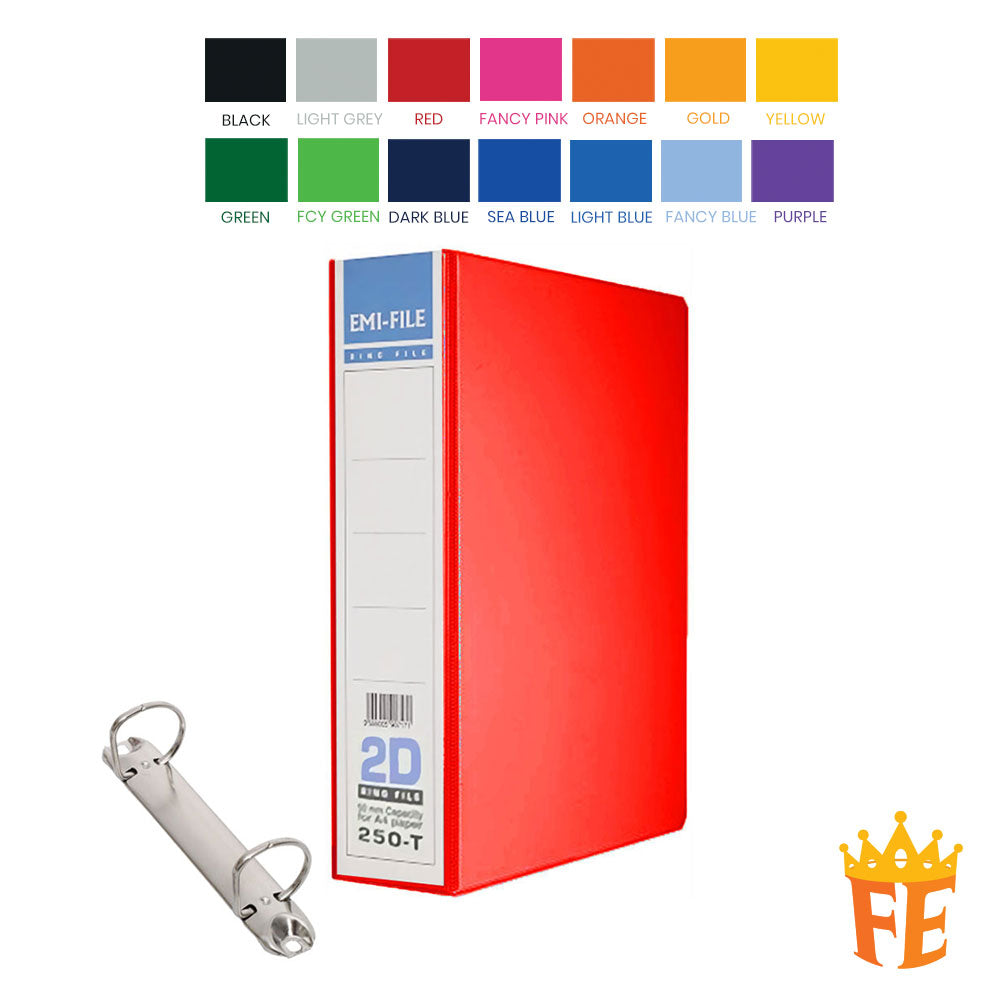 EMI Colour PVC File 2O / 2D / 3D / 4D Ring Binder With Transparency Cover 25 / 40 / 50 / 65 / 80mm A4 / A3