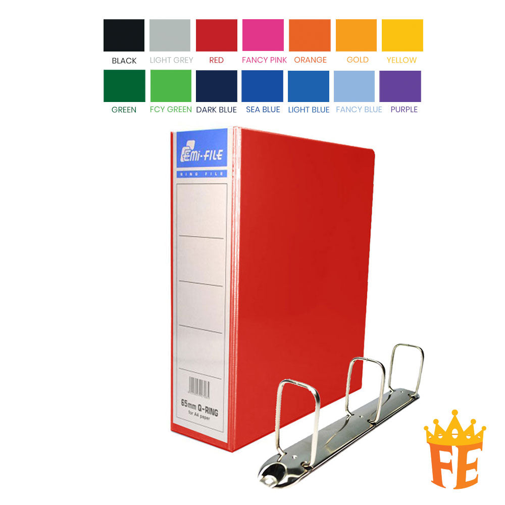 EMI Colour PVC File 2O / 2D / 3D / 4D Ring Binder With Transparency Cover 25 / 40 / 50 / 65 / 80mm A4 / A3