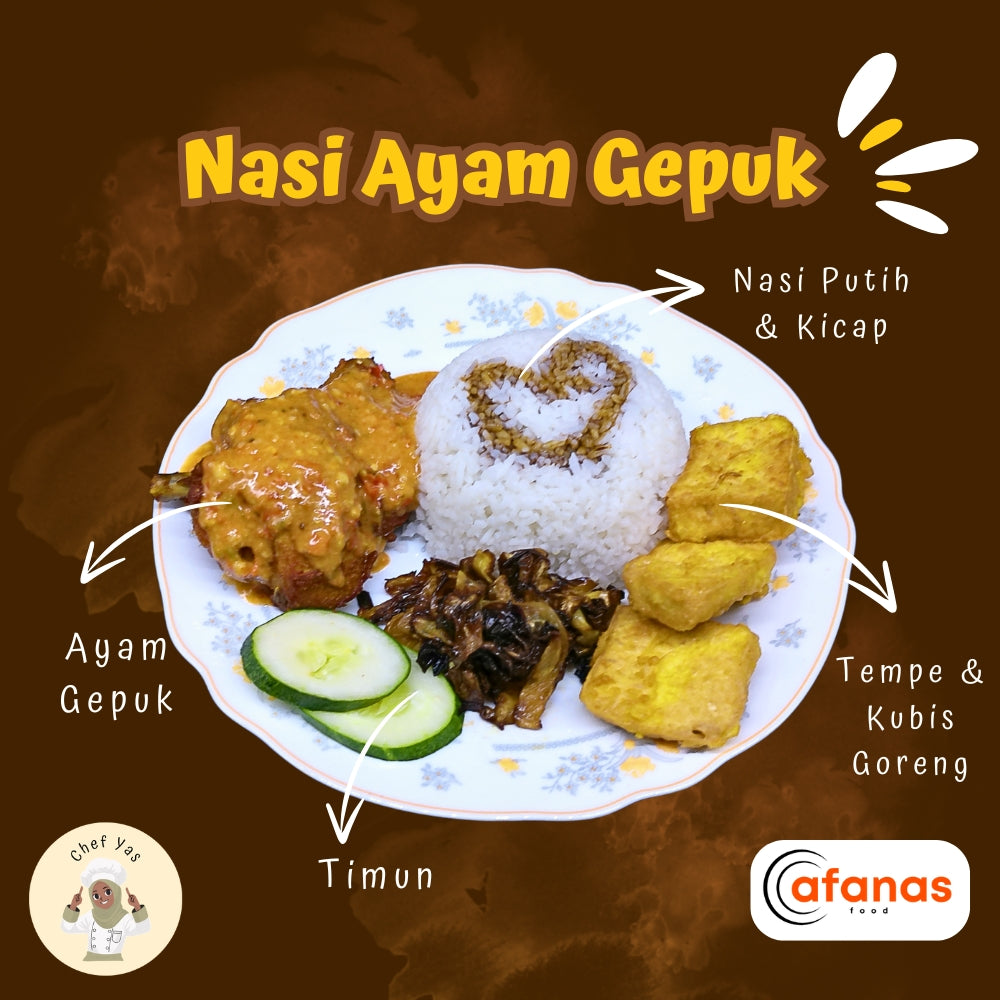 Nasi Ayam Gepuk (MOQ 10 Pax)