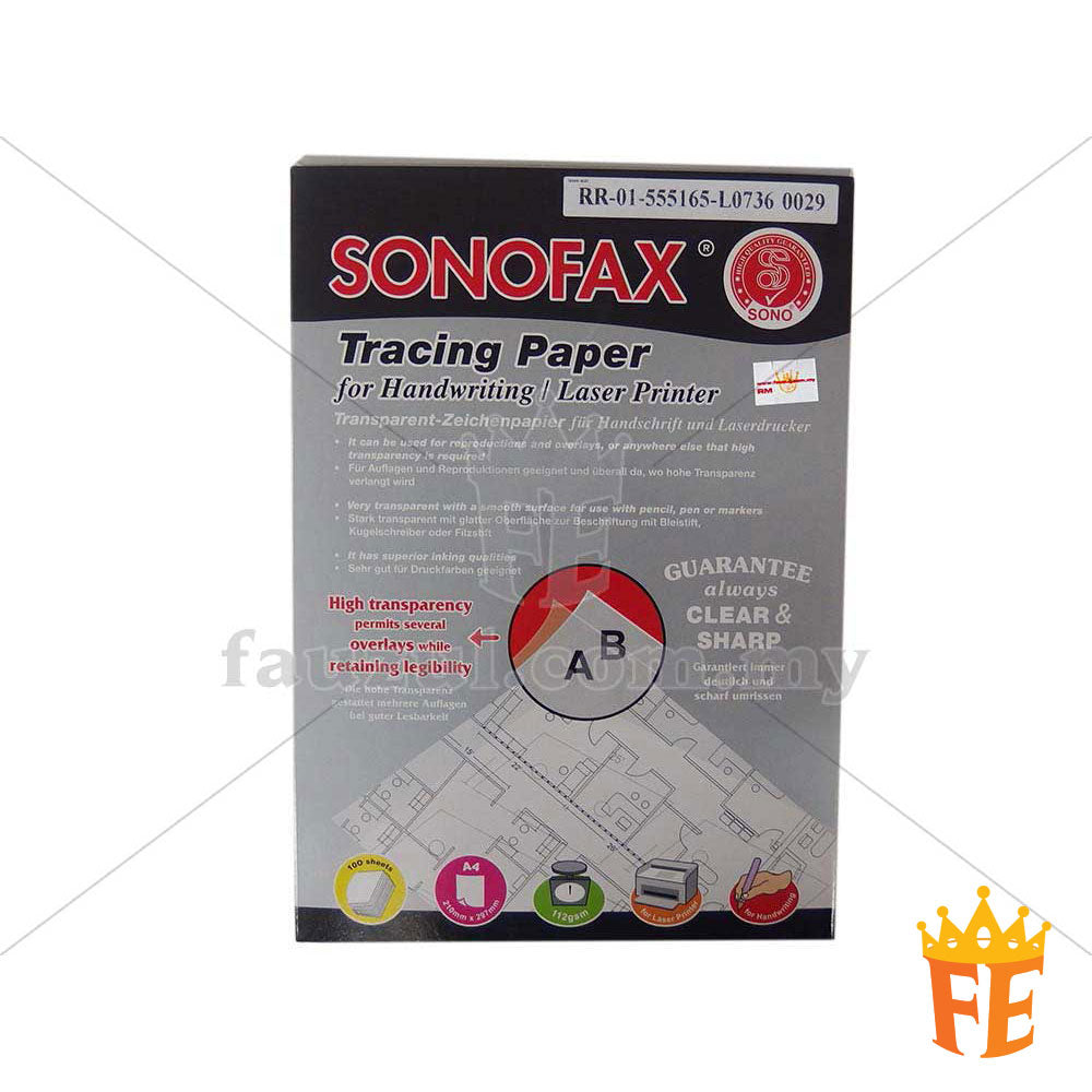 Sonofax A4 Tracing Paper 112g 100 Sheets