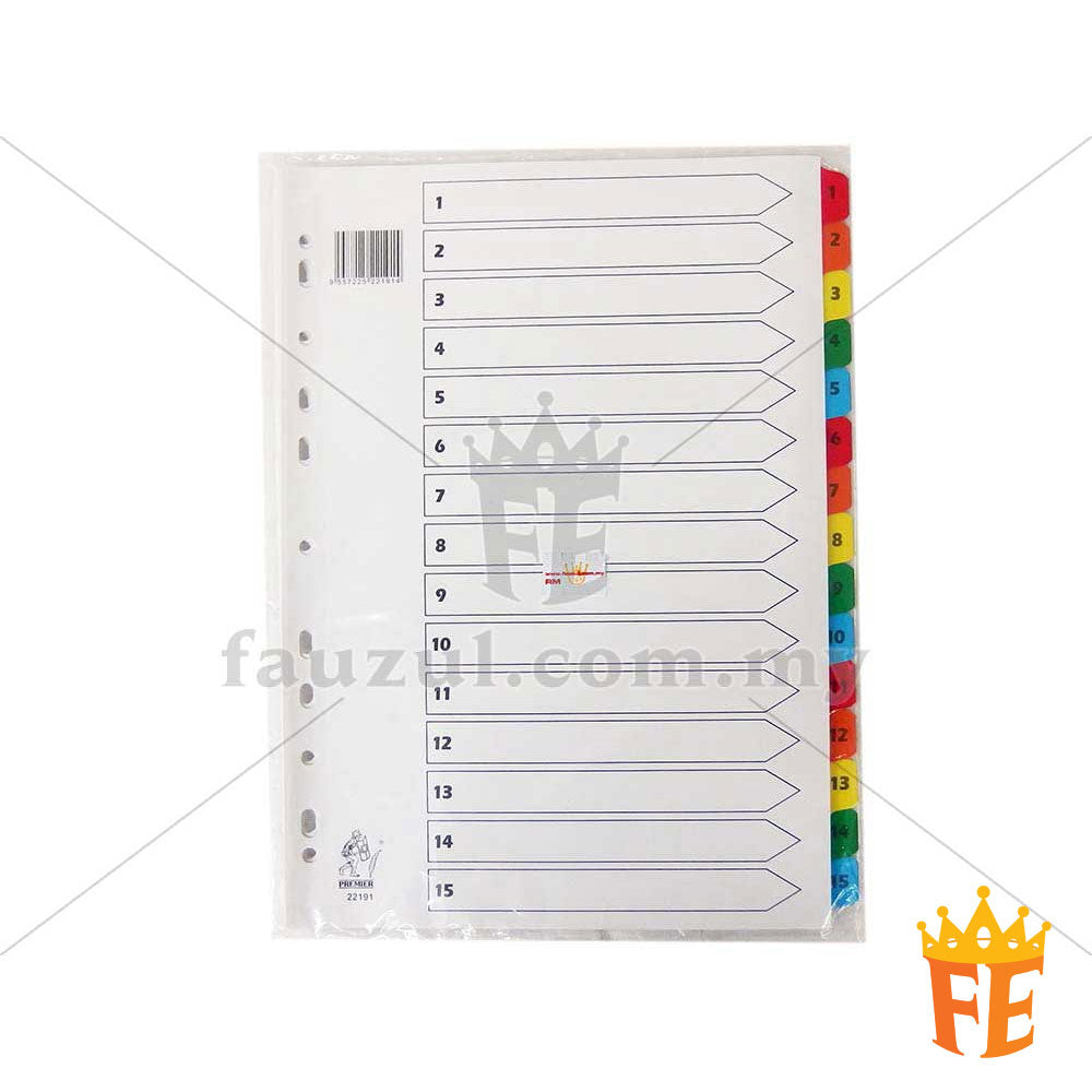 Abba Mylar Index Divider 1-15