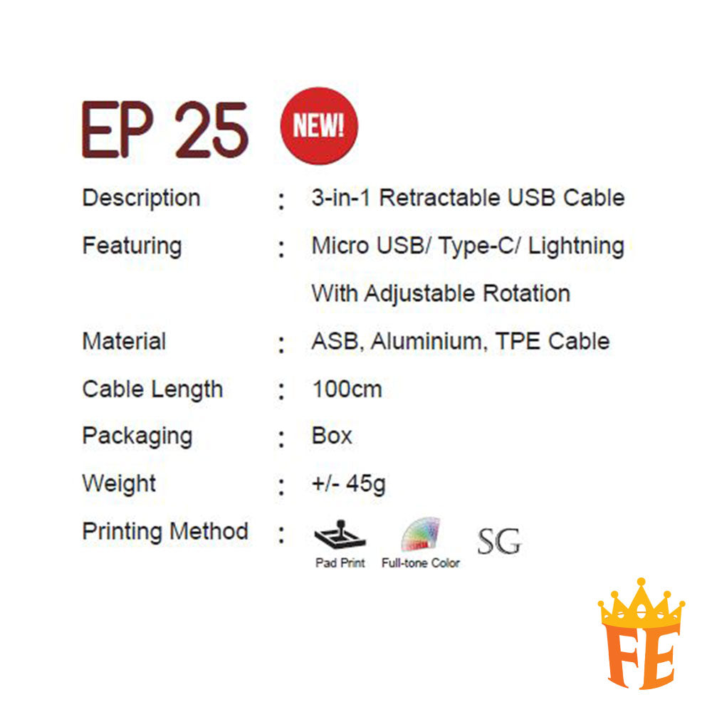 USB Cable 25 Series EP25XX