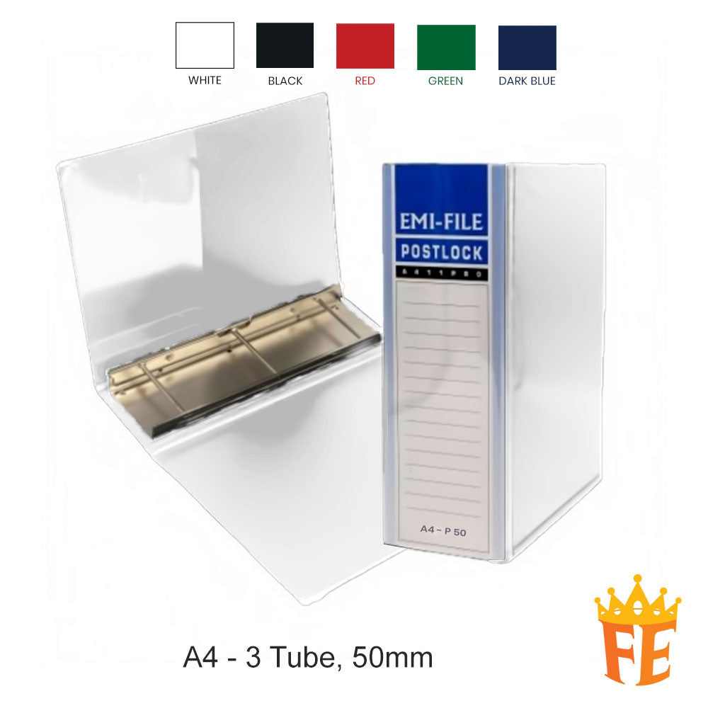 EMI Post Lock File / Tube File 100mm / 80mm / 50mm , 2 Tube / 3 Tube / 4 Tube / A4 / A3 All Colour