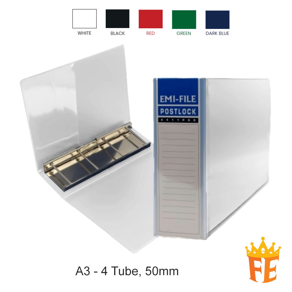 EMI Post Lock File / Tube File 100mm / 80mm / 50mm , 2 Tube / 3 Tube / 4 Tube / A4 / A3 All Colour