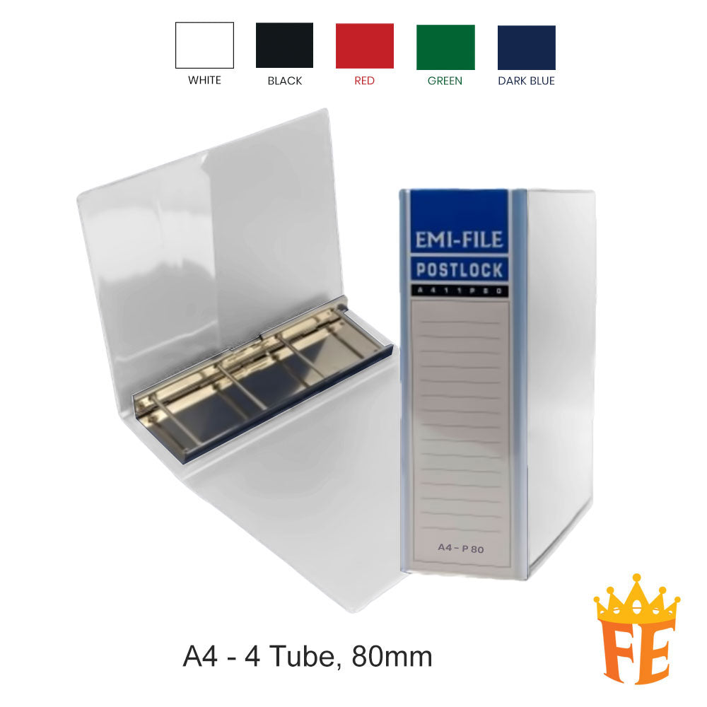 EMI Post Lock File / Tube File 100mm / 80mm / 50mm , 2 Tube / 3 Tube / 4 Tube / A4 / A3 All Colour