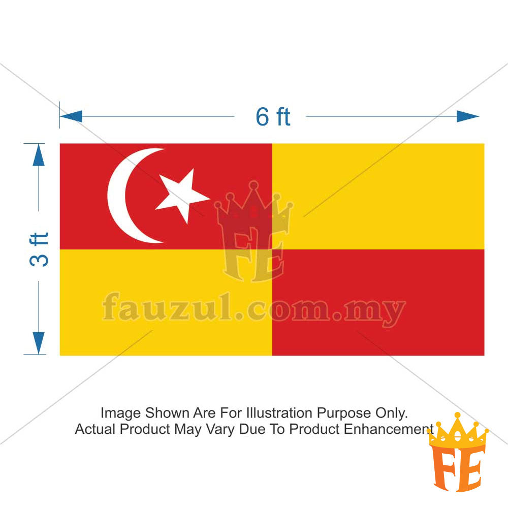 National Flag 3 Feet X 6 Feet (Malaysia / Selangor) Polymesh Material (Heavy duty)